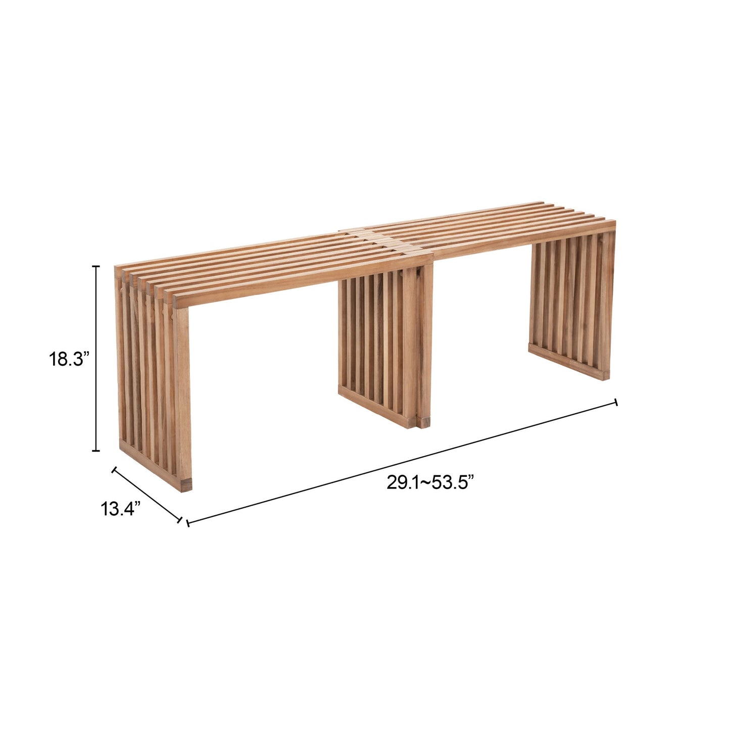 Riviera Extendable Bench (Set of 2) Natural