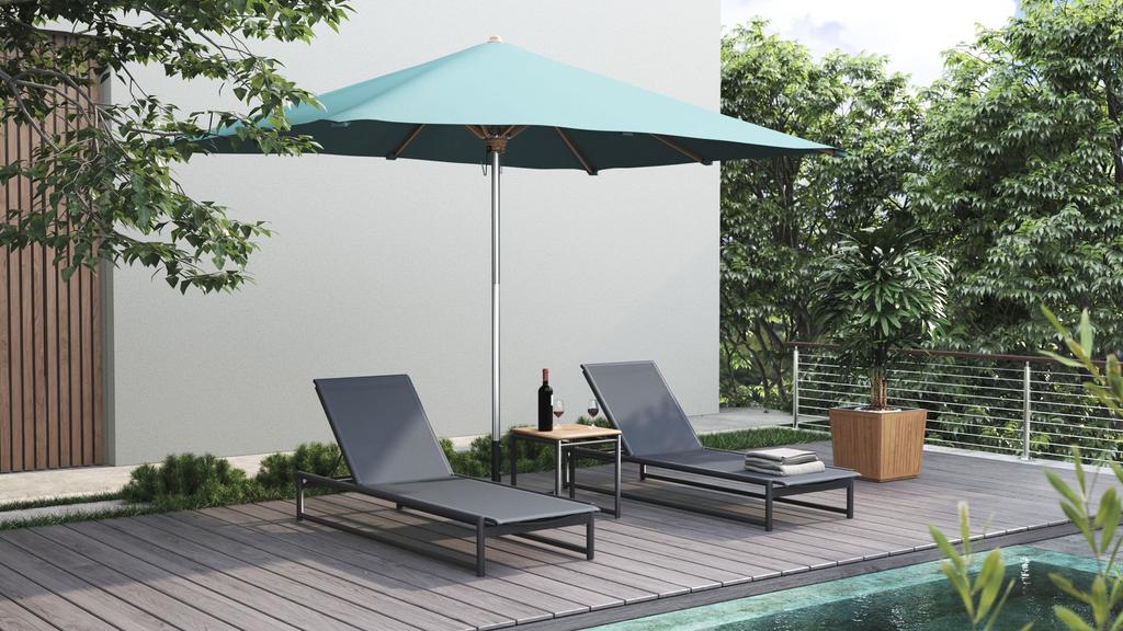 Ocean Parasol Rectangular 350 - Stainless Steel - Ambiance Image~~