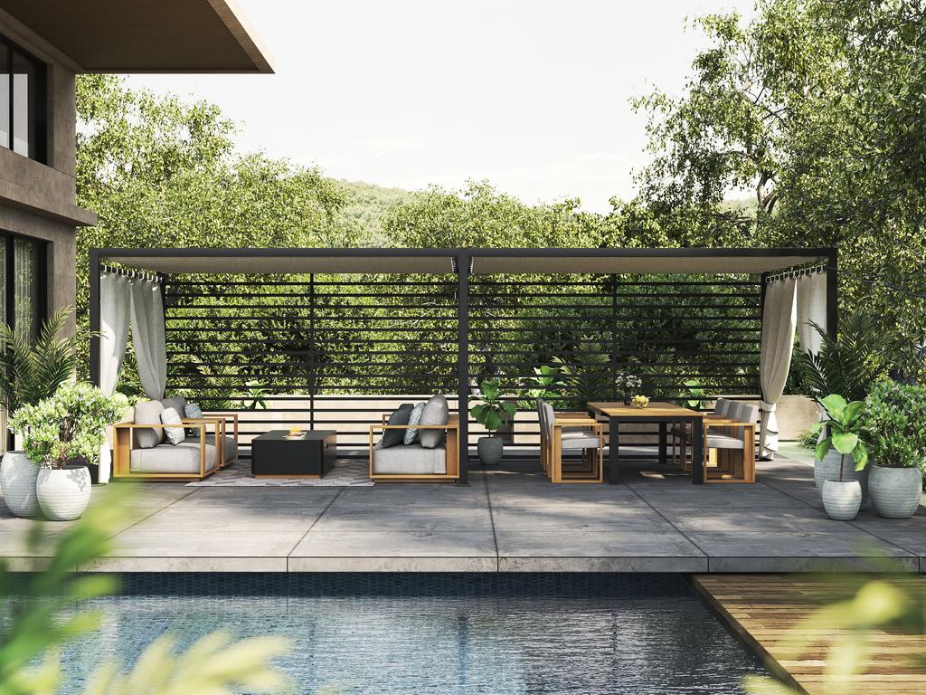 Sahara Flame Rectangular Fire Table - Ambiance Image~~