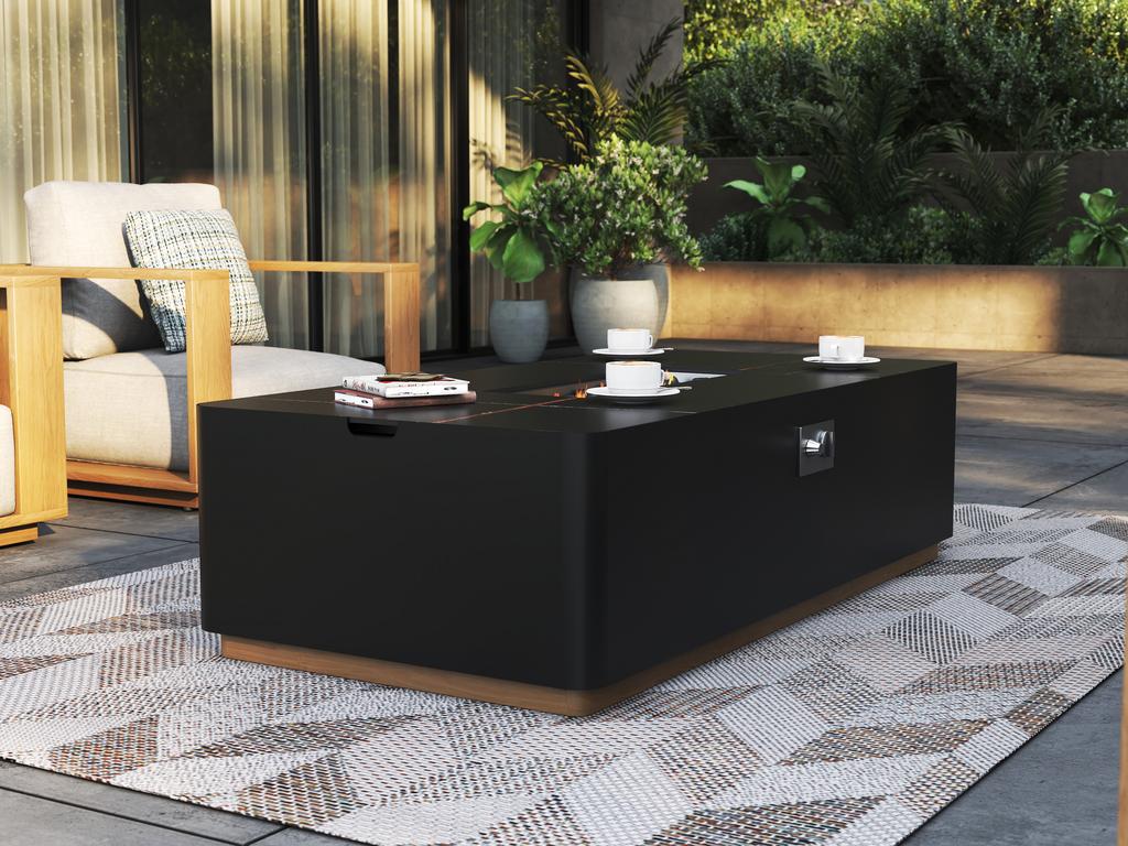 Sahara Flame Rectangular Fire Table - Ambiance Image~~