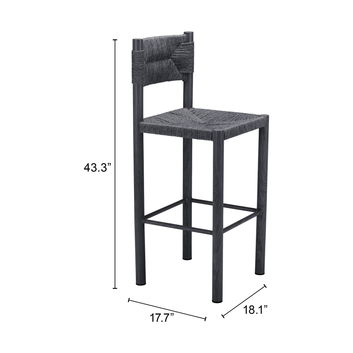 Iska Barstool (Set of 2) Black