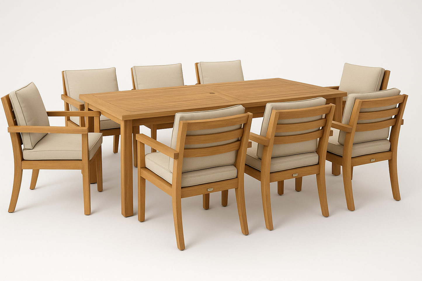 Hampton Teak Outdoor Dining Set – 8 Piece