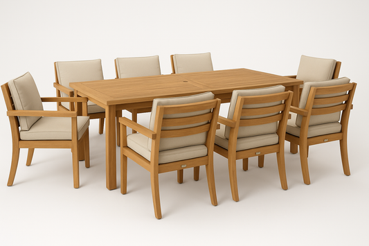 Hampton Teak Outdoor Dining Set – 8 Piece