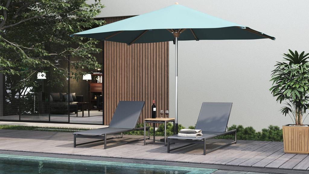 Ocean Parasol Rectangular 350 - Stainless Steel - Ambiance Image~~