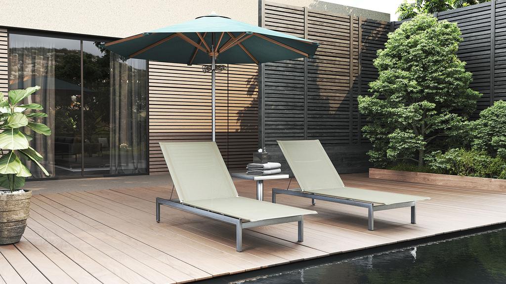 Ocean Parasol Round 300 - Stainless Steel - Ambiance Image~~