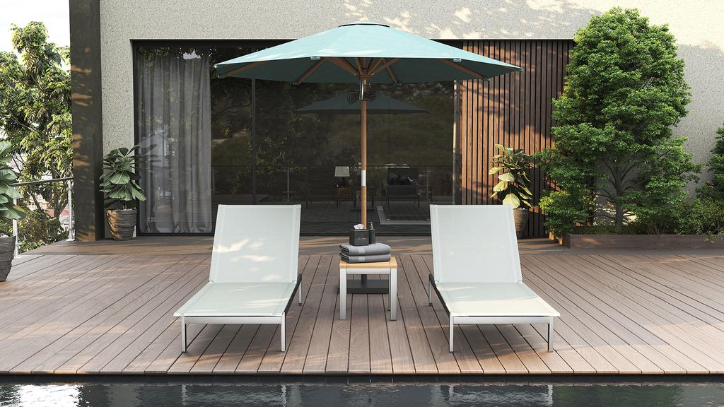 Ocean Parasol Round 300 - Stainless Steel - Ambiance Image~~